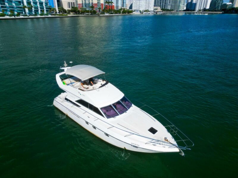 48 Ft Princes Yacht Available for Rent in Miami WITH 2 JET SKIS INCLUDED FOR ONE HRS EACH. No Hidden Fees.