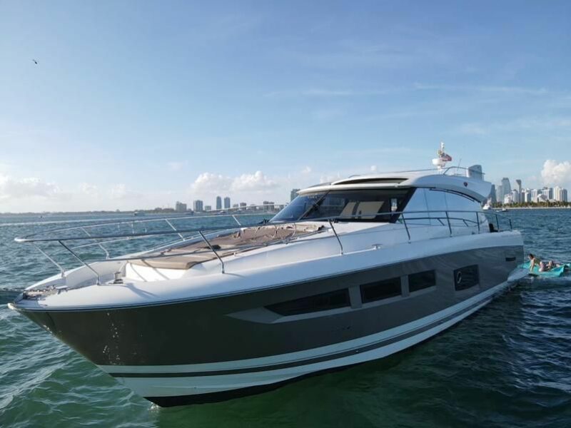 65 FT Brand New Prestige Yacht available for 13 people in Miami.