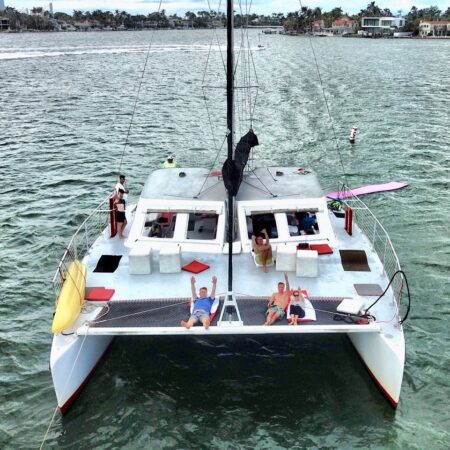 60' Catamaran Available for Rent in Miami for up to 49 Guest.